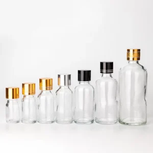 5ml-100ml Clear Frosted Glass Essential Oil Dropper Bottles with Silver Cap