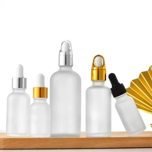 5ml 100ml Transparent Frosted Essential Oil Dropper Bottles with Custom Color Cap and Logo for Skincare Serum
