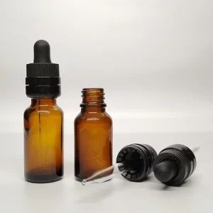 5ml 10ml 15ml 20ml 30ml 50ml 100ml Amber Clear Cobalt Blue Green Essential Oil Glass Bottle with Pilfer Proof and CR Dropper