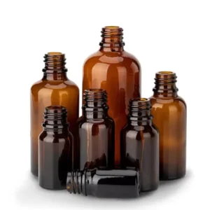 5ml 10ml 15ml 20ml 30ml 50ml 100ml Amber Glass Essential Oil Bottle with Inner Plug and Screw Cap