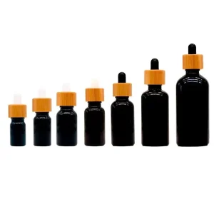 5ml 10ml 15ml 20ml 30ml 50ml 100ml Anti UV Proof Cosmetic Container Bright Black Essential Oil Glass Dropper Bottle
