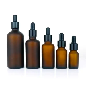 5ml 10ml 15ml 20ml 30ml 50ml 100ml Frosted Amber Glass Dropper Bottle for Essential Oil