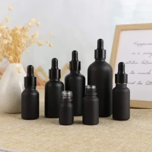 5ml 10ml 15ml 20ml 30ml 50ml 100ml Frosted Black Glass Pipette Bottles Essential Oil And Cosmetic Glass Dropper Bottles