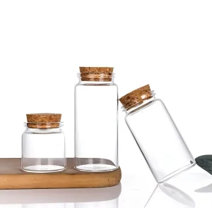 5ml 10ml 15ml 20ml 30ml Mini Glass Bottles with Cork Stopper and Screw Cap Sealing