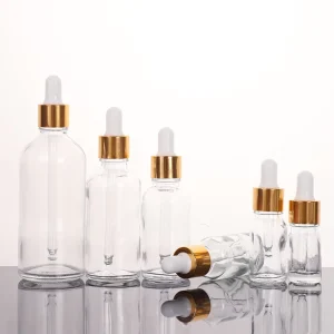 5ml 10ml 20ml 30ml 50ml Glass Bottle With White Black Rubber Dropper