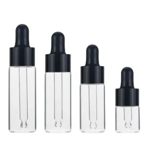 5ml/10ml/20ml/30ml/50ml Glass Serum Cosmetic Dropper Bottle with White Dropper