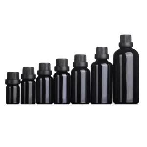 5ml 10ml 30ml 50ml 100ml Black Glass Essential Oil Dropper Bottles