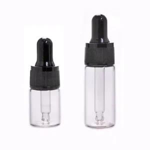 5ml 10ml Clear Amber Small Glass Dropper Bottle with Black White Dropper