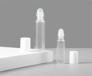 5ml 10ml Luxury Steel Roll on Ball Perfume Bottle Cylinder Empty Clear Glass Roller for Essential Oil Packaging Eye Cream Bottle