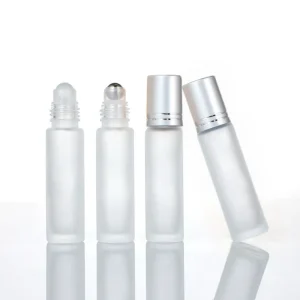 5ml 10ml Portable Frosted Clear Glass Roller Bottles for Essential Oils with Cap