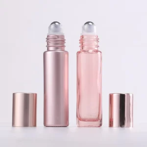 5ml 10ml Rose Gold Engraved Glass Roll-On Bottles for Cosmetic Sample Dispensing, Custom