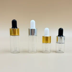 5ml 10ml Small Glass Dropper Transparent Bottle Customized Logo With Dropper for Cosmetic Package