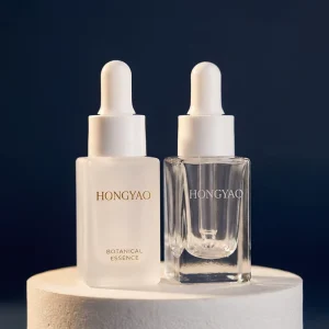 5ml 10ml Square Frosted Clear Glass Dropper Bottle Serum Essence Skincare Packaging