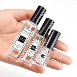 5ml 10ml15ml 20ml 30ml Customizable Labels Transparent Refillable Square Perfume Bottle With Screw Sprayer Lid
