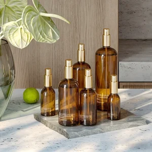 5ml 200ml Glass Cosmetic Spray Bottles 220ml Option Refillable Screw Cap Mist Bottles for Skin Care Serum and Hair Care