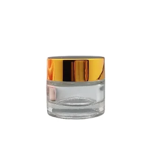 5ml/5g Glass Cosmetic Jar for Lip and Eye Cream with Gold Cap