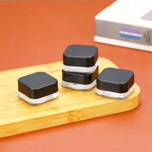 5ml 7ml 9ml Black Square Child-Resistant Glass Eye Cream Jar