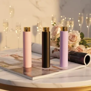 5ml 8ml 10ml Glass Perfume Bottle with Aluminum Pump Sprayer, Refillable Spray Container