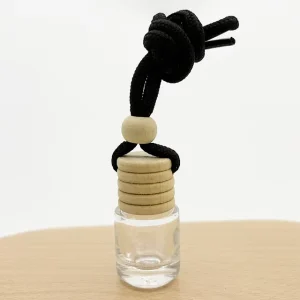 5ml 8ml 12ml Cylinder Clear Glass Car Air Freshener Bottle with Wooden Screw Cap