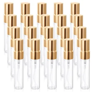 5ml Glass Perfume Decant Bottles with Gold Mini Sample Mini Spray Bottles Refillable Travel Sprayer for Reed Diffuser Sets