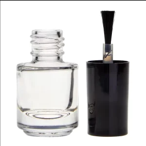 5ml Round Transparent Refillable Glass Nail Polish Bottle with Screw Cap