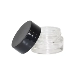 5ml Thick Clear UV Coated Glass Concentrate Jars Child Proof Screw Cap Lids for Lip Balm Cosmetics Bulk Storage
