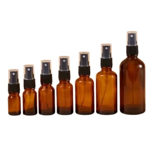 5ml to 100ml Brown Amber Glass Spray Bottles Pump Sprayer Sealing Type for Essential Oils and Perfumes MOQ 100pcs