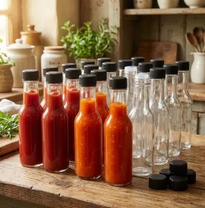 5oz 12oz Woozy Glass Hot Sauce Bottles with Screw Cap