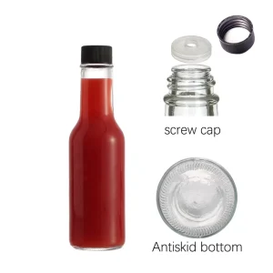 5oz 150ml 200ml Glass Hot Sauce Bottles with Screw Cap