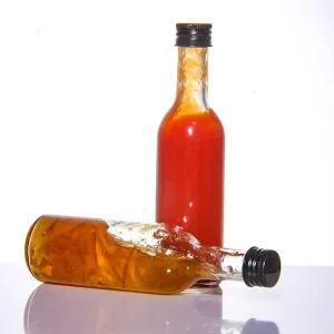 5oz 8.5oz 12oz Airtight Glass Sauce Bottles with Black Plastic Lids for Commercial Catering