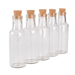 5pcs 25ml 27*80*10mm Glass Drifting Bottles with Cork Lids for Spices, Potions and DIY Crafts