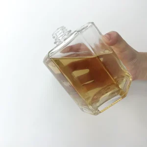 6-Edge Heavy Glass Liquor Bottle with Screw Cap