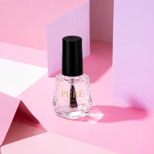6 ml Black Lid Transparent Color Logo OEM Custom Fashionable Empty Glass Nail Polish Bottle Container With Brush for Makeup