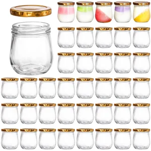 6 oz Clear Glass Mason Jar with Airtight Lid for Jam, Spices, Pudding, Jelly, Honey, Sauces, and Yogurt