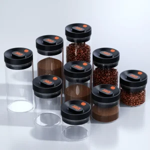 600ml Customizable Glass Jar with Vacuum-Sealed Lid and One-Touch Air Release
