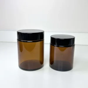 60ml 100ml 150ml Amber Large Capacity Glass Jars with Lids Cream Jar Cosmetics Manufacturers in China