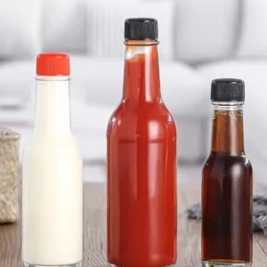 60ml 2oz Clear Glass Bottle for Chili Pepper Hot Sauce with Decal Screw Cap 90ml 150ml 250ml Salad Glass Bottle