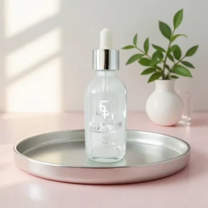 60ml 2oz Customizable Gold Stamped Clear Boston Glass Bottle Dropper Attachments Reed Diffuser Compatible for Essential Oils
