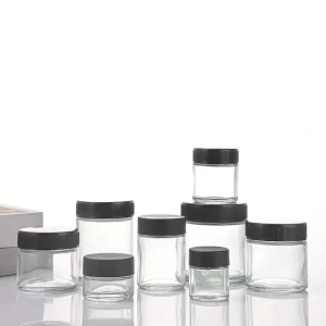 60ml 2oz Glass Jar with Child Resistant Cap in Stock Customizable Logo Screen Printing Nut Storage Jarv