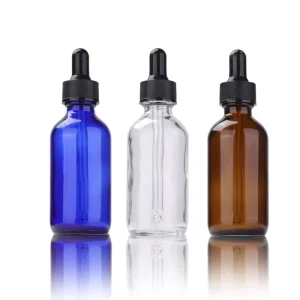 60ml 2oz Round Boston Amber Glass Dropper Bottle for Body Oil, Skincare Serum, and Essential Oil