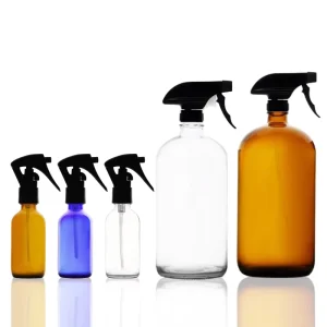60ml 500ml Glass Spray Bottle with Black Trigger Spray Cap and Dropper