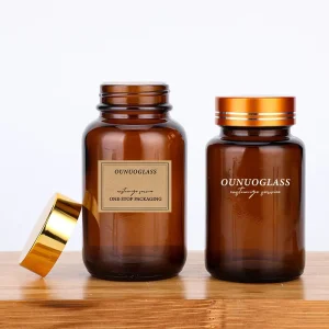 60ml 75ml 100ml 120ml 150ml Empty Amber Glass Medicine Pill Bottles