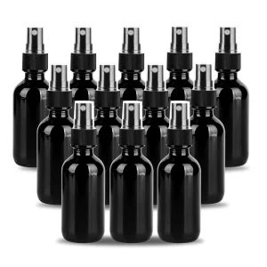 60ml Black Glass Spray Bottles for Essential Oils Small Empty Fine Mist Spray Bottle