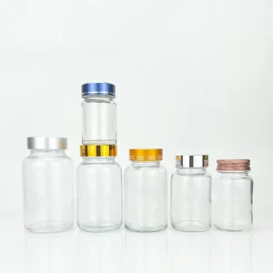 60ml Clear Glass Medicine Bottle with Gold Lid