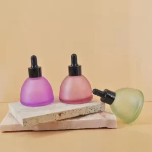 60ml Essential Oil Dropper Glass Bottle with Black Dropper and Screen Printing