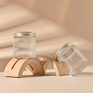60ml Round Straight Side Pills Glass Food Packaging Transparent Glass Candy Jars with Metal Lids