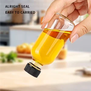60ml Small Clear Glass Bottle with Lid for Liquor, Ginger Shots, Potion, Juice, Essential Oils, Whiskey, or Samples
