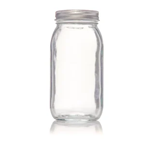 64oz 2000ml Transparent Glass Mason Jar with Screw Lid for Food Storage Kitchen Canning