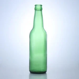 650ml 500ml 330ml Round Thin-Bottom Flint Glass Beer and Tequila Bottle with Green Crown Cap