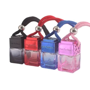 6ml Colorful Square Glass Car Fragrance Reed Diffuser Bottle